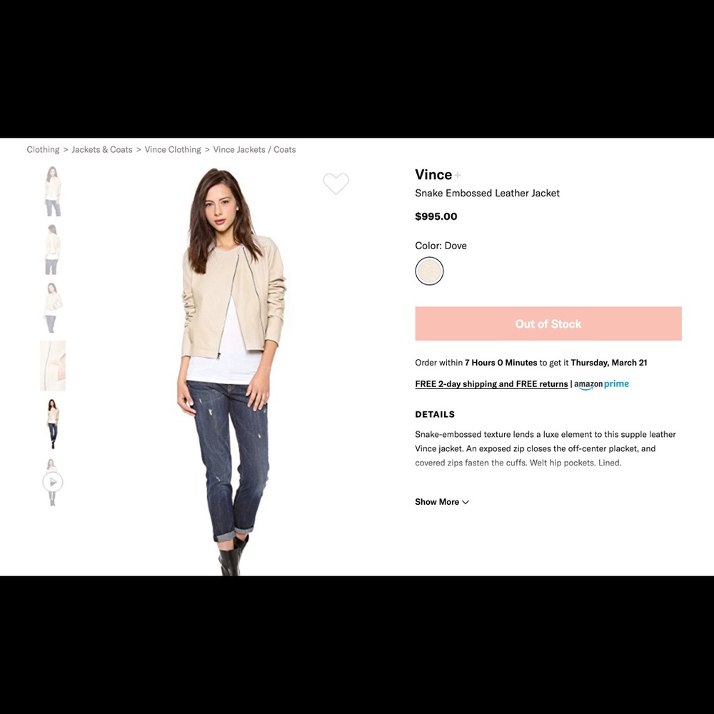 Vince Python Embossed Lamb Leather Jacket - image 5